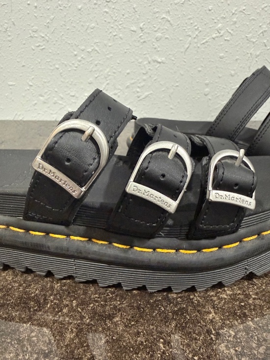 Dr. Martens Black Blaire Leather Slide Sandals Size 8 - Picture 5 of 7